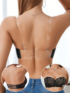 Women’s Lace Underwire Push-Up Bra | Strapless Bandeau Detachable Straps Invisible Lingerie Top
