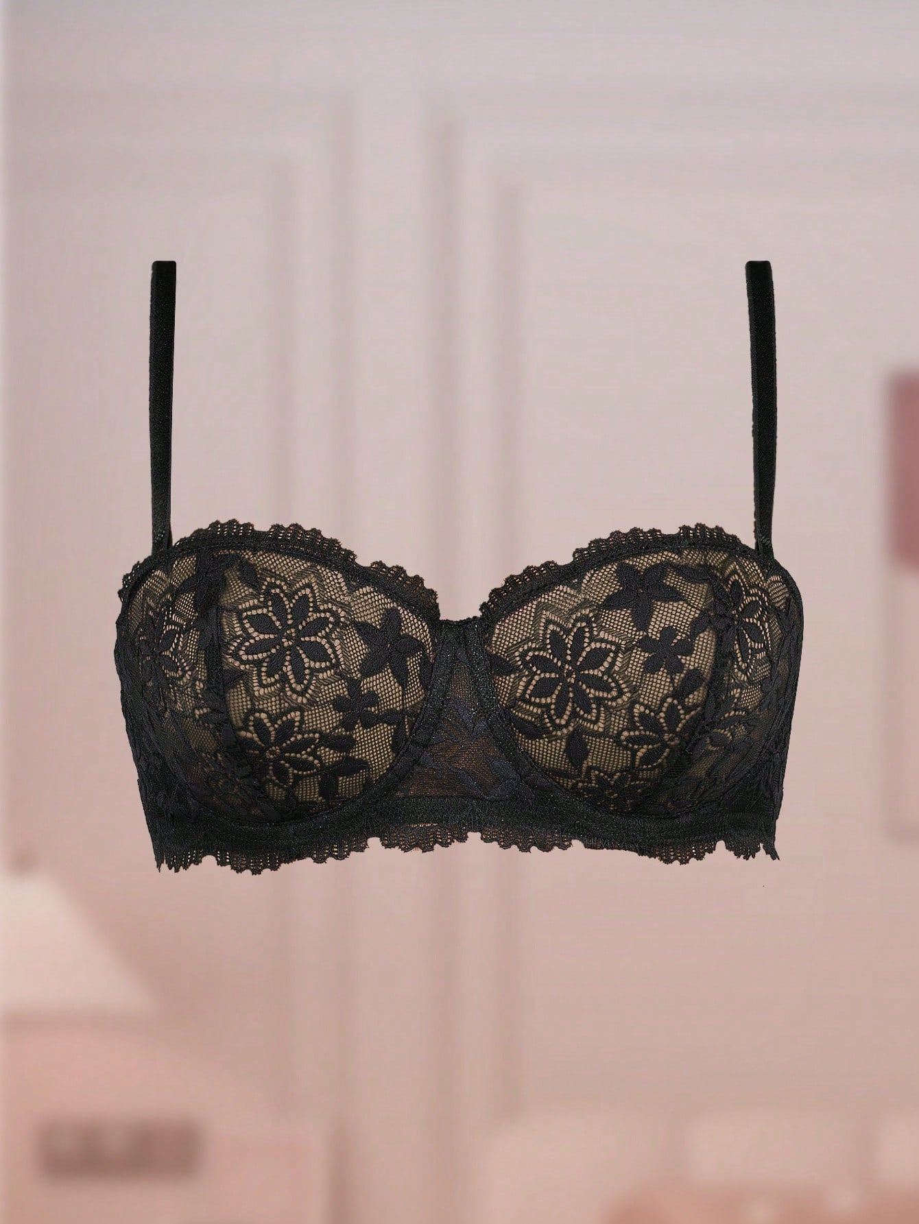 Women’s Lace Underwire Push-Up Bra | Strapless Bandeau Detachable Straps Invisible Lingerie Top