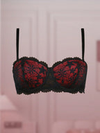 Women’s Lace Underwire Push-Up Bra | Strapless Bandeau Detachable Straps Invisible Lingerie Top
