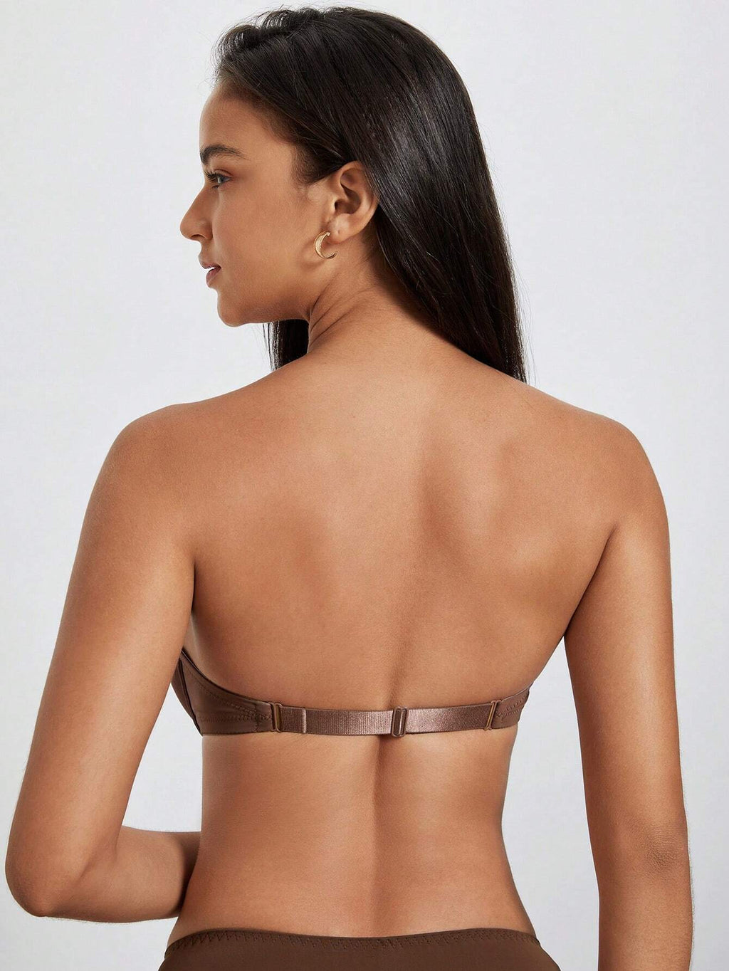 Women’s Beige Seamless Strapless Backless Bra – Padded Push-Up Bralette | Casual Everyday Comfort
