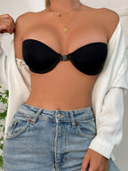 Women’s Beige Seamless Strapless Backless Bra – Padded Push-Up Bralette | Casual Everyday Comfort