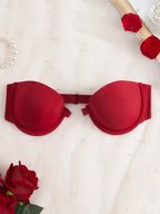 Women’s Beige Seamless Strapless Backless Bra – Padded Push-Up Bralette | Casual Everyday Comfort