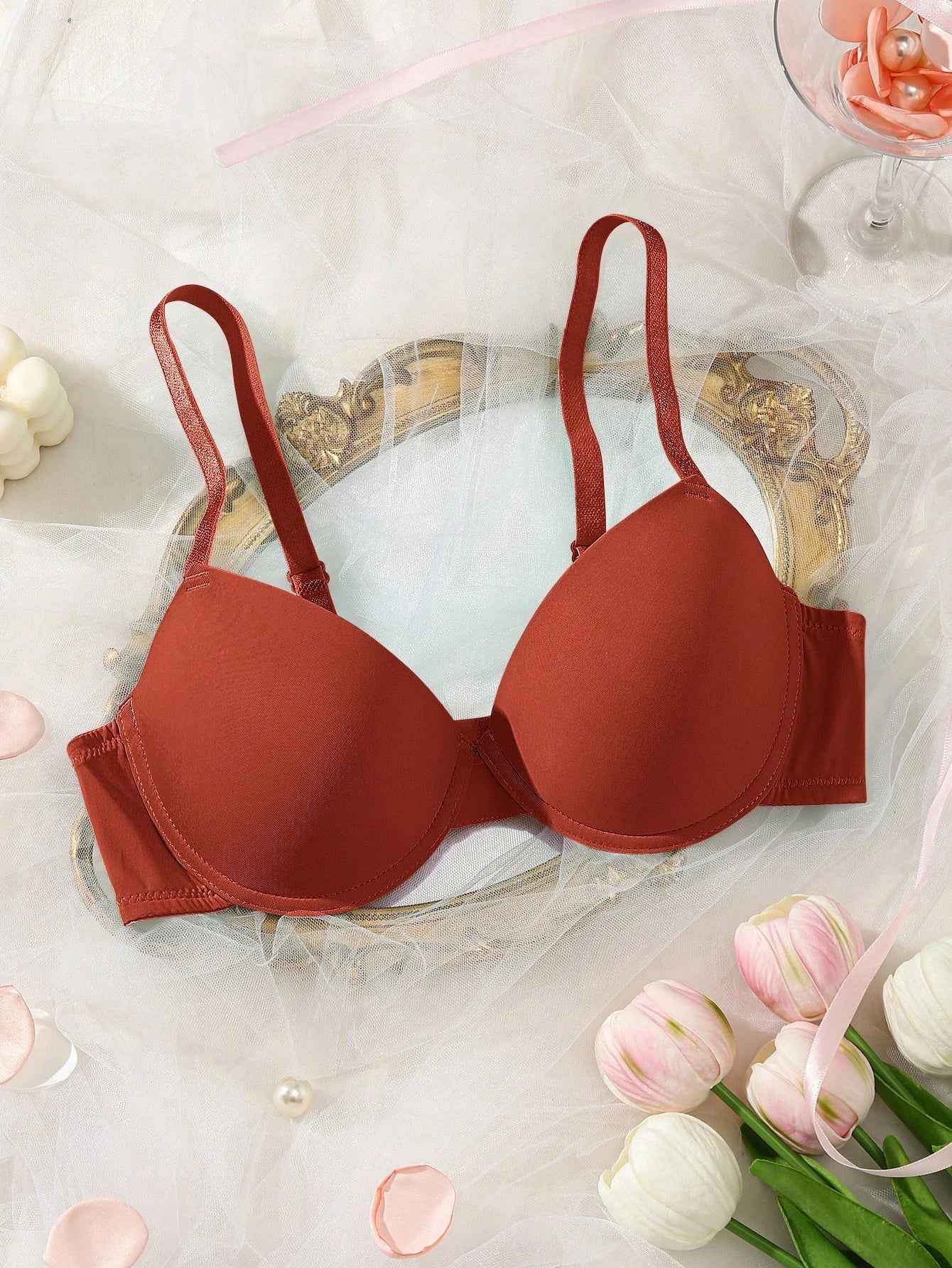 Underwire Bra with Adjustable Straps | Solid Color Support Fit | Comfortable Everyday Wear