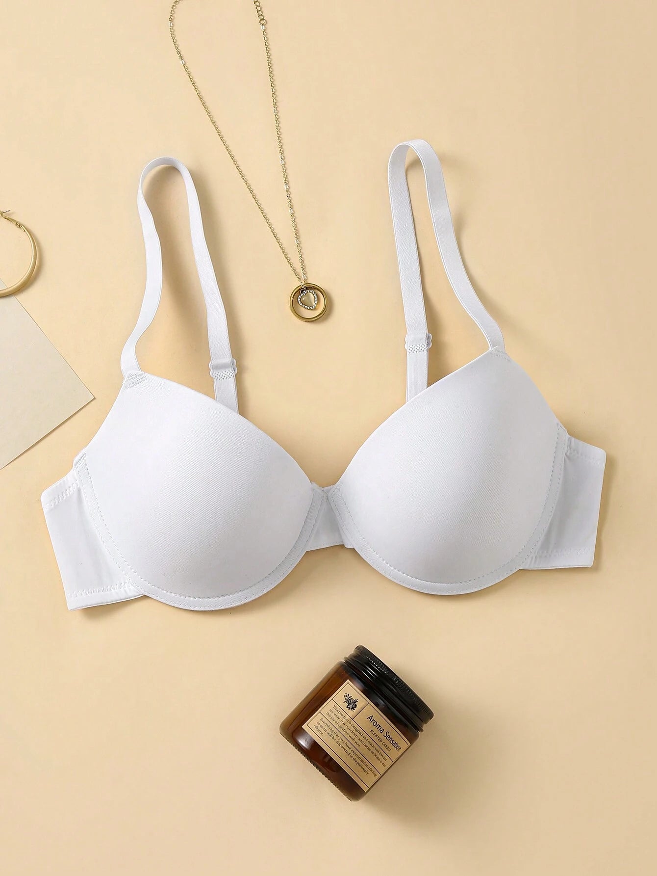 Underwire Bra with Adjustable Straps | Solid Color Support Fit | Comfortable Everyday Wear