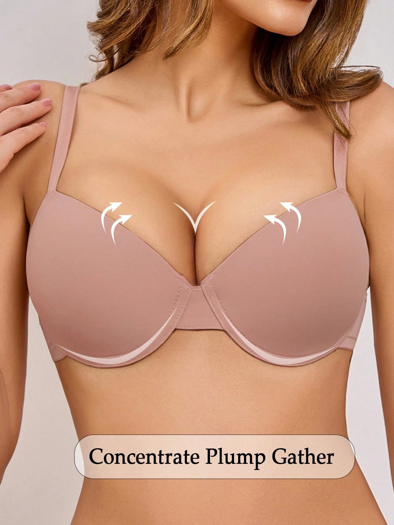 Underwire Bra with Adjustable Straps | Solid Color Support Fit | Comfortable Everyday Wear