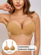 Underwire Bra with Adjustable Straps | Solid Color Support Fit | Comfortable Everyday Wear