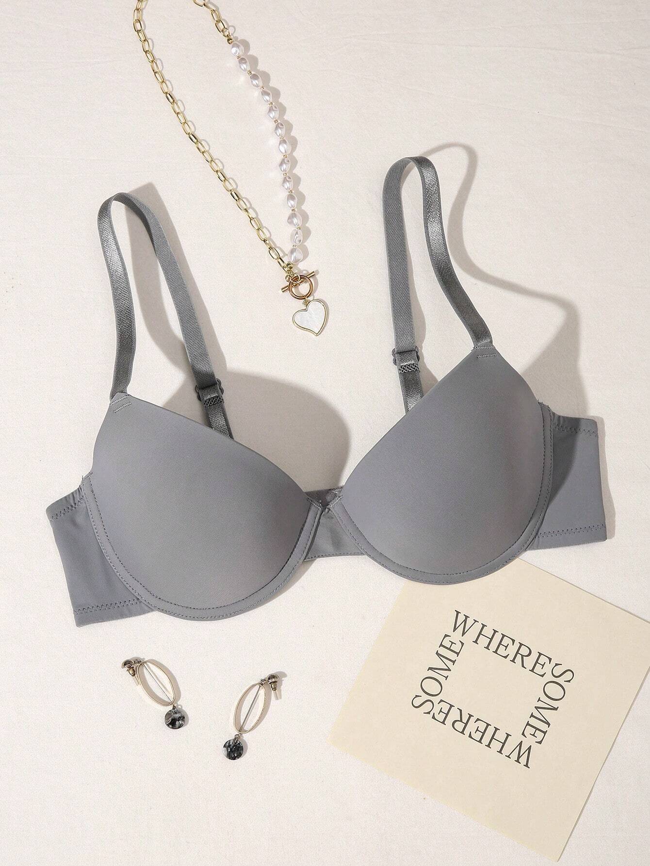 Underwire Bra with Adjustable Straps | Solid Color Support Fit | Comfortable Everyday Wear