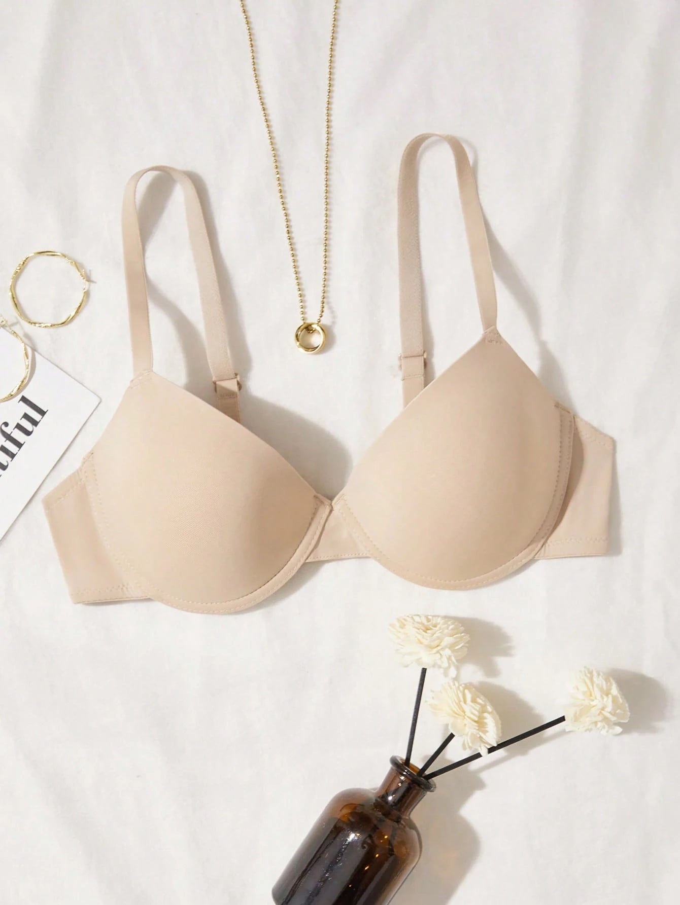 Underwire Bra with Adjustable Straps | Solid Color Support Fit | Comfortable Everyday Wear
