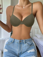 Underwire Bra with Adjustable Straps | Solid Color Support Fit | Comfortable Everyday Wear