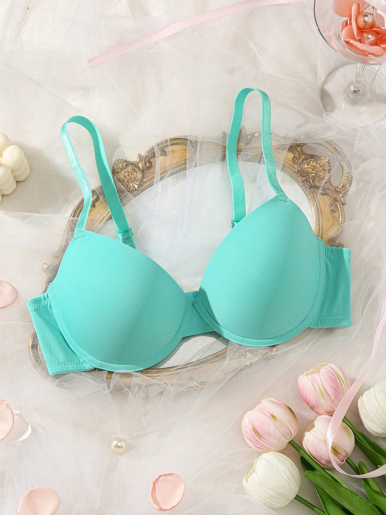 Underwire Bra with Adjustable Straps | Solid Color Support Fit | Comfortable Everyday Wear