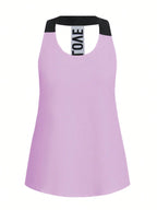 Short & Punchy  Graphic Cami & Contrast Leggings Sports Set