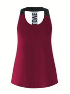 Short & Punchy  Graphic Cami & Contrast Leggings Sports Set