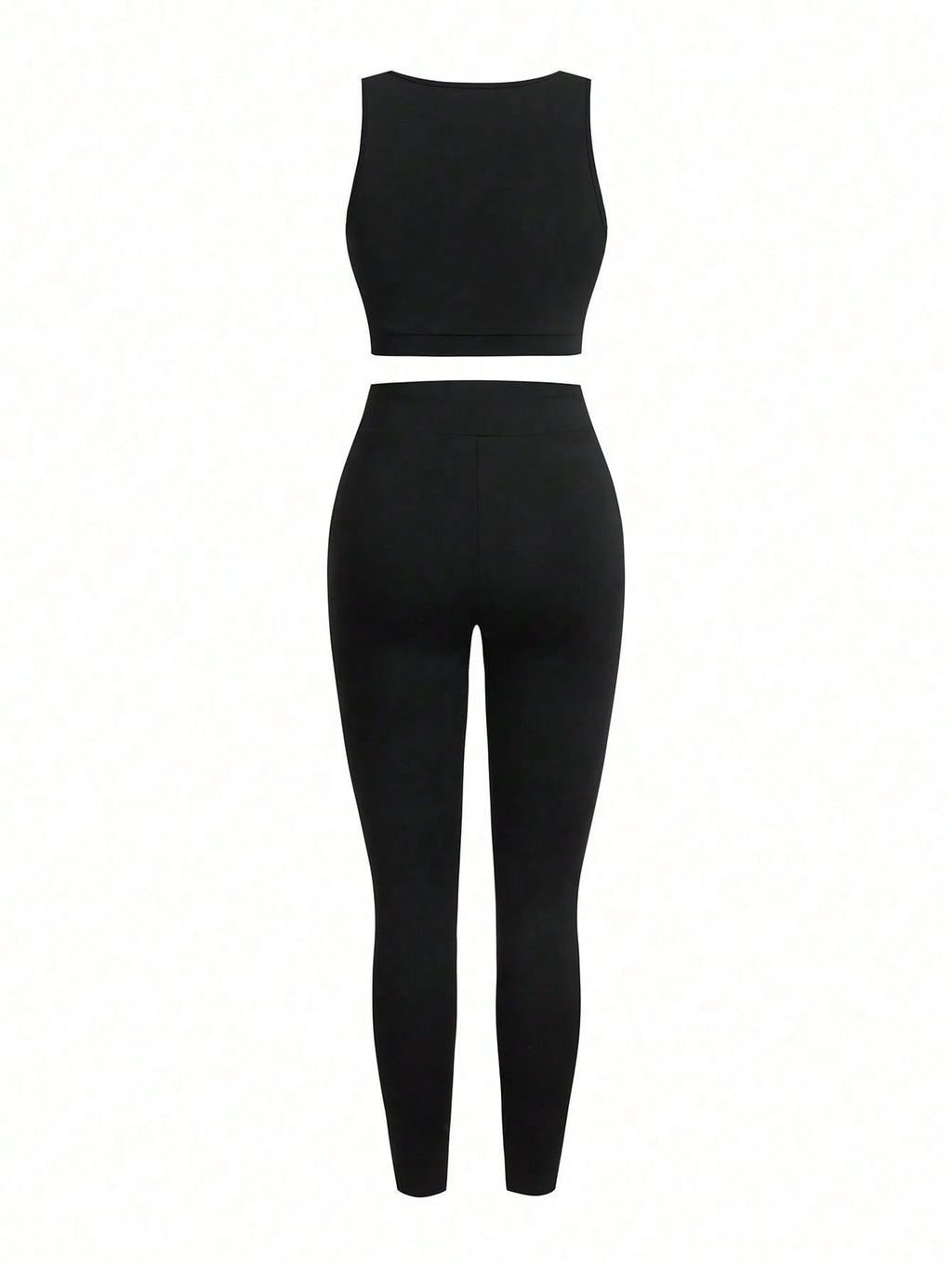 Short & Punchy  Graphic Cami & Contrast Leggings Sports Set