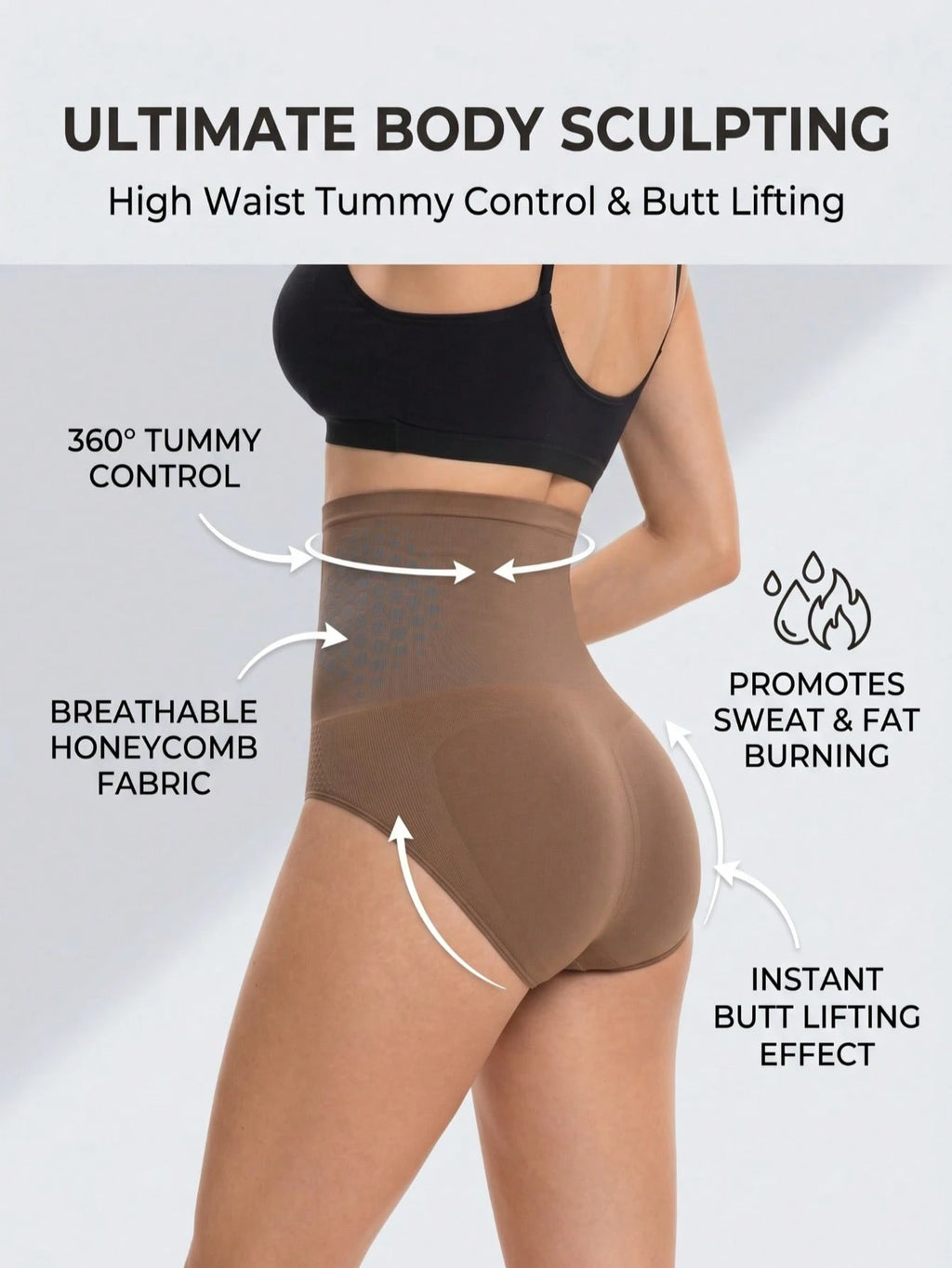 Seamless High Waist Shaping Underwear | Tummy Control Sports Shapewear