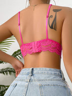 Women’s Floral Lace Scallop Trim Bralette | Sexy Sheer Lingerie Bra Top