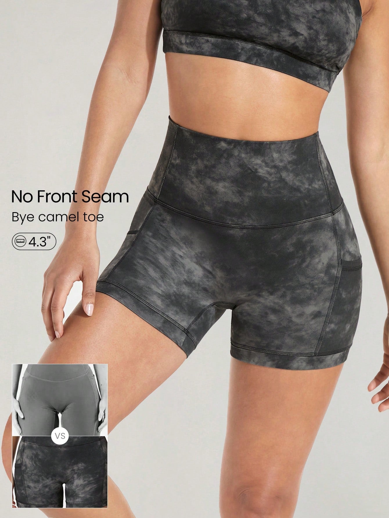Clean & Direct (Best for general use)  Women's 4.3" Anti-Slip Pocket Bike Shorts - No Front Seam