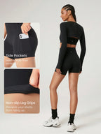 Clean & Direct (Best for general use)  Women's 4.3" Anti-Slip Pocket Bike Shorts - No Front Seam