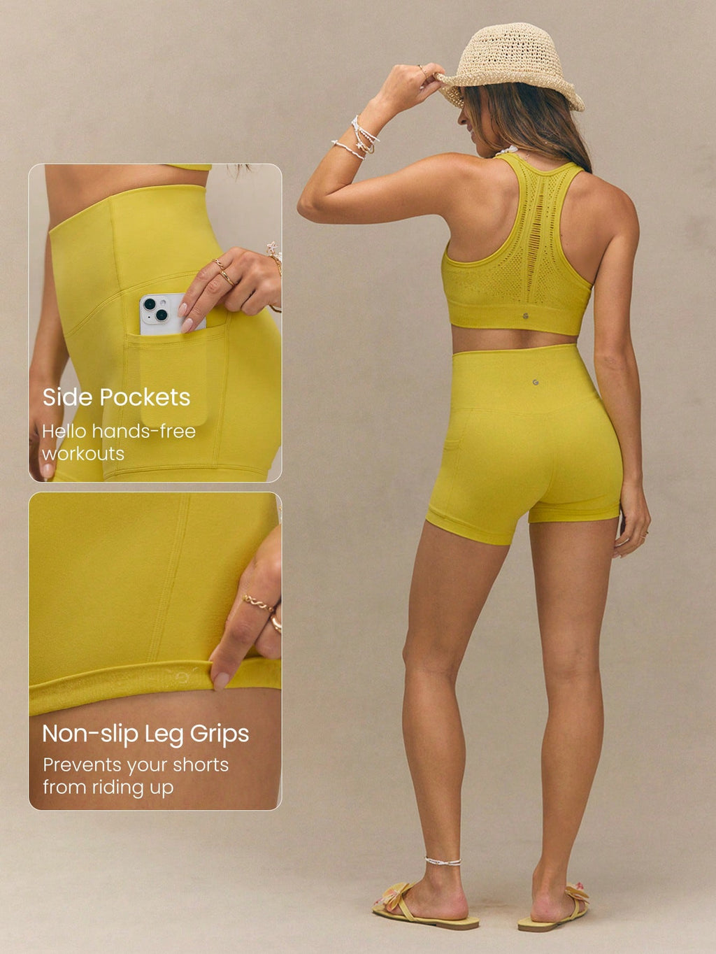 Clean & Direct (Best for general use)  Women's 4.3" Anti-Slip Pocket Bike Shorts - No Front Seam