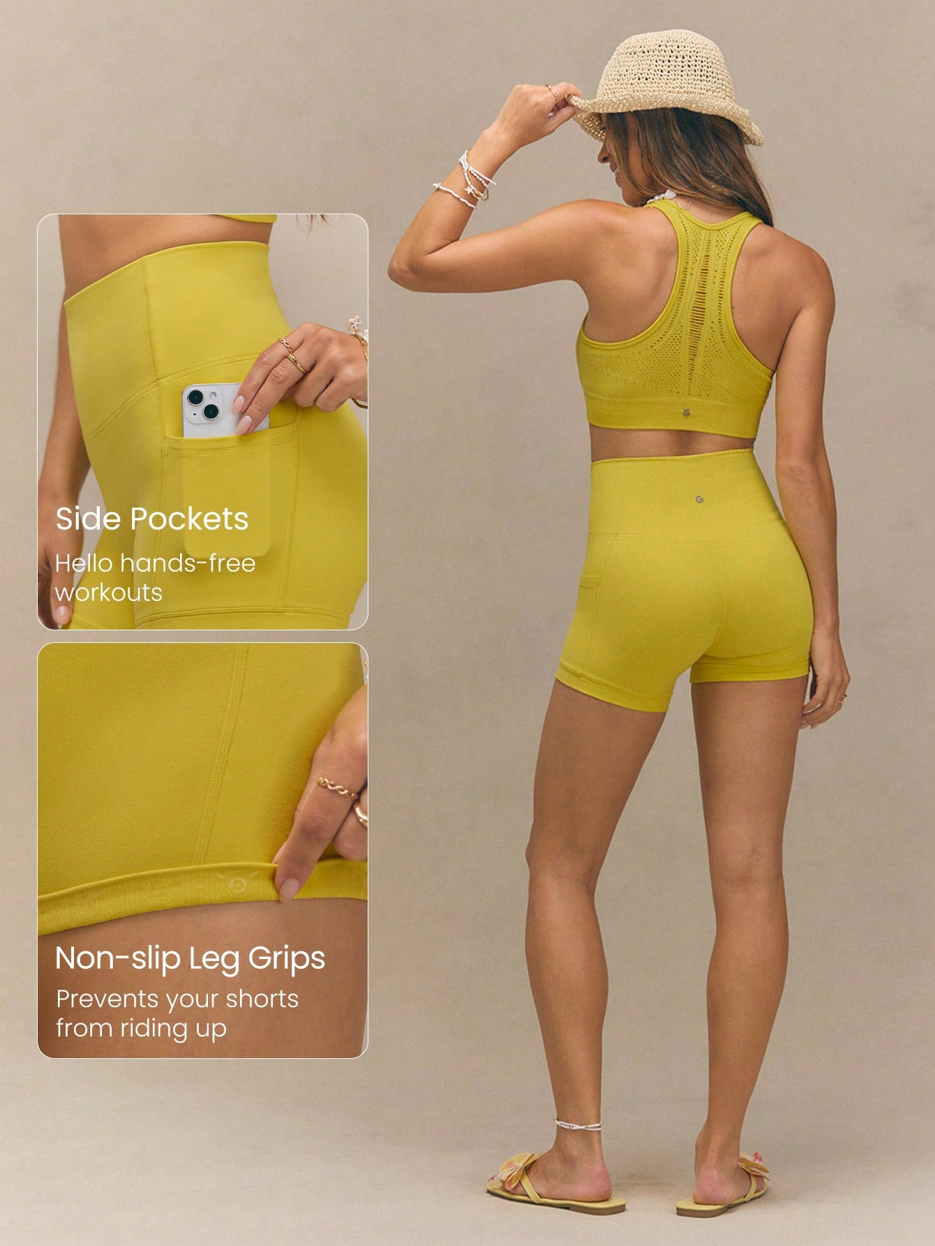 Clean & Direct (Best for general use)  Women's 4.3" Anti-Slip Pocket Bike Shorts - No Front Seam
