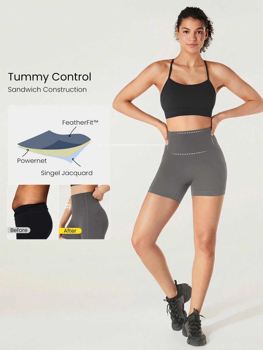 Clean & Direct (Best for general use)  Women's 4.3" Anti-Slip Pocket Bike Shorts - No Front Seam