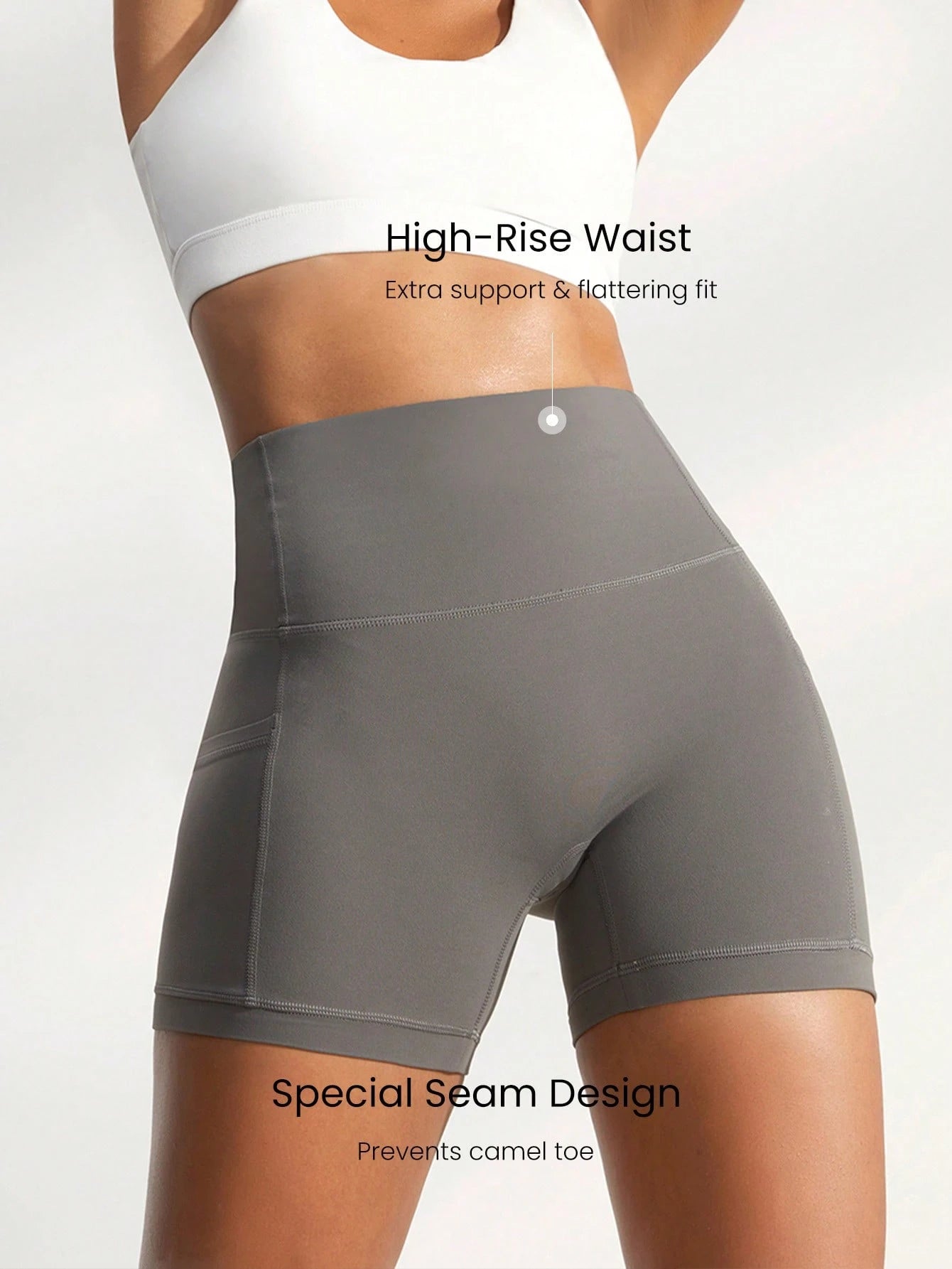 Clean & Direct (Best for general use)  Women's 4.3" Anti-Slip Pocket Bike Shorts - No Front Seam