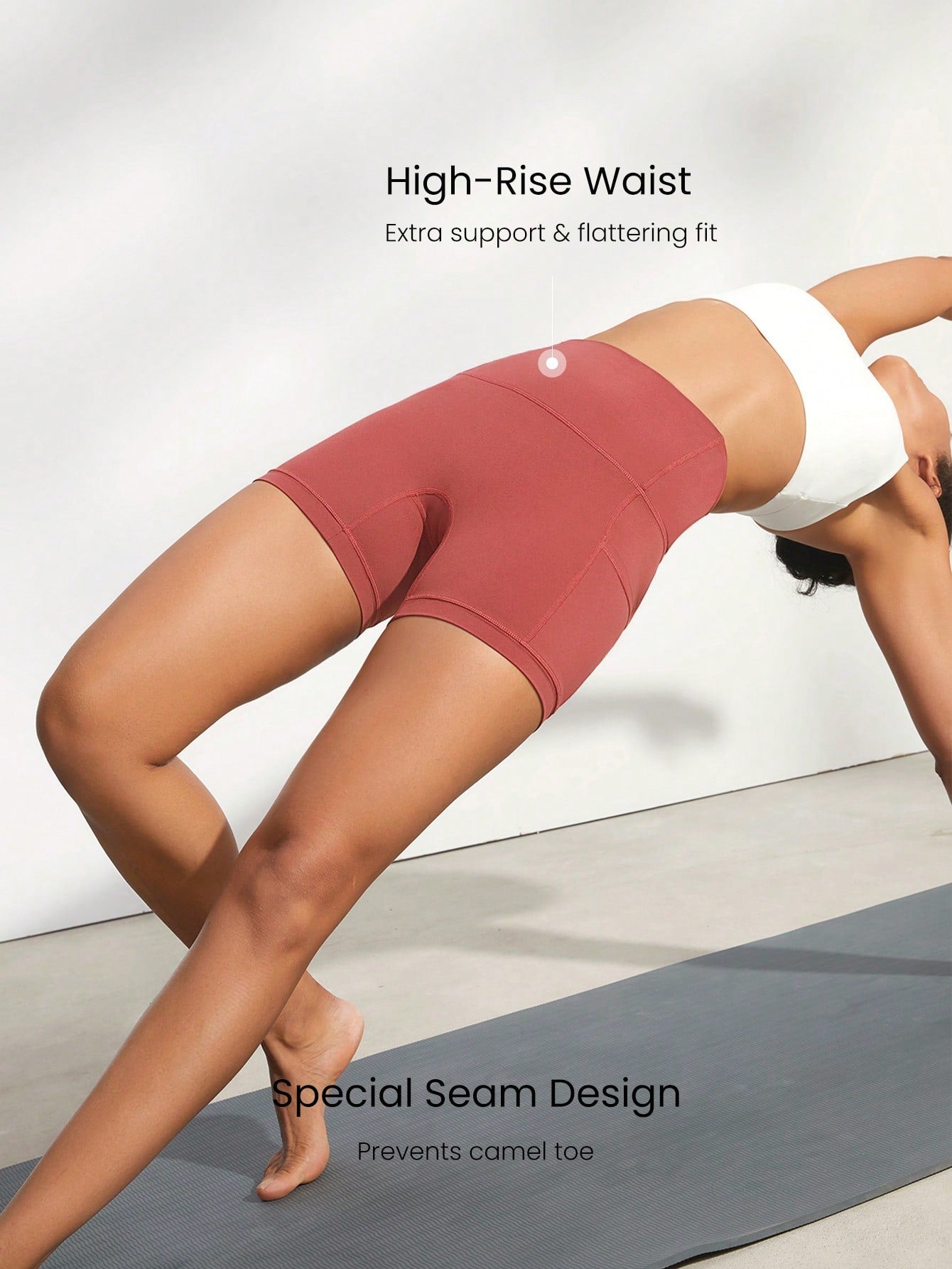 Clean & Direct (Best for general use)  Women's 4.3" Anti-Slip Pocket Bike Shorts - No Front Seam