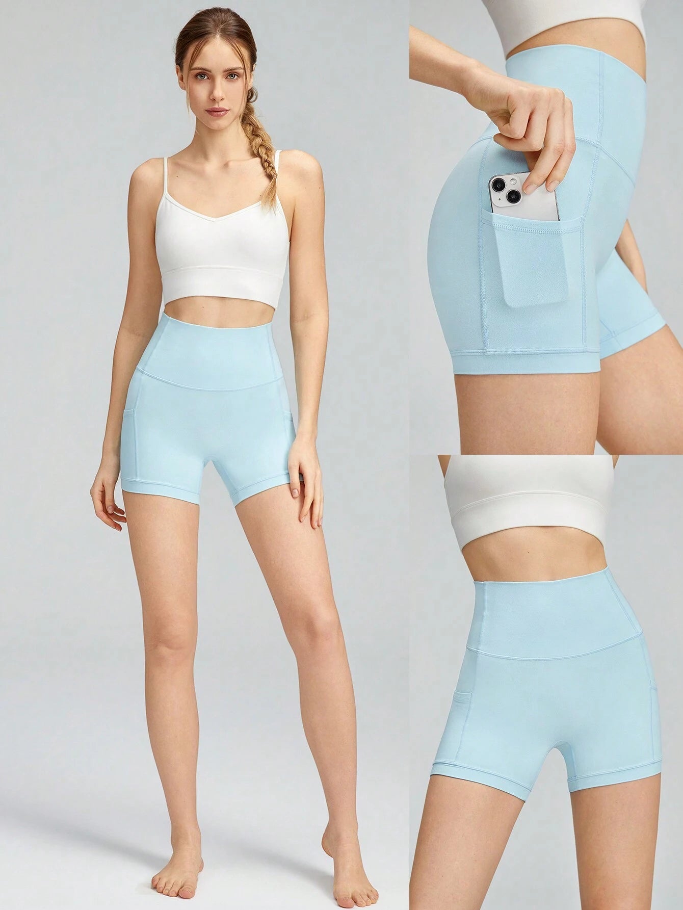 Clean & Direct (Best for general use)  Women's 4.3" Anti-Slip Pocket Bike Shorts - No Front Seam