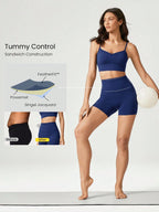 Clean & Direct (Best for general use)  Women's 4.3" Anti-Slip Pocket Bike Shorts - No Front Seam