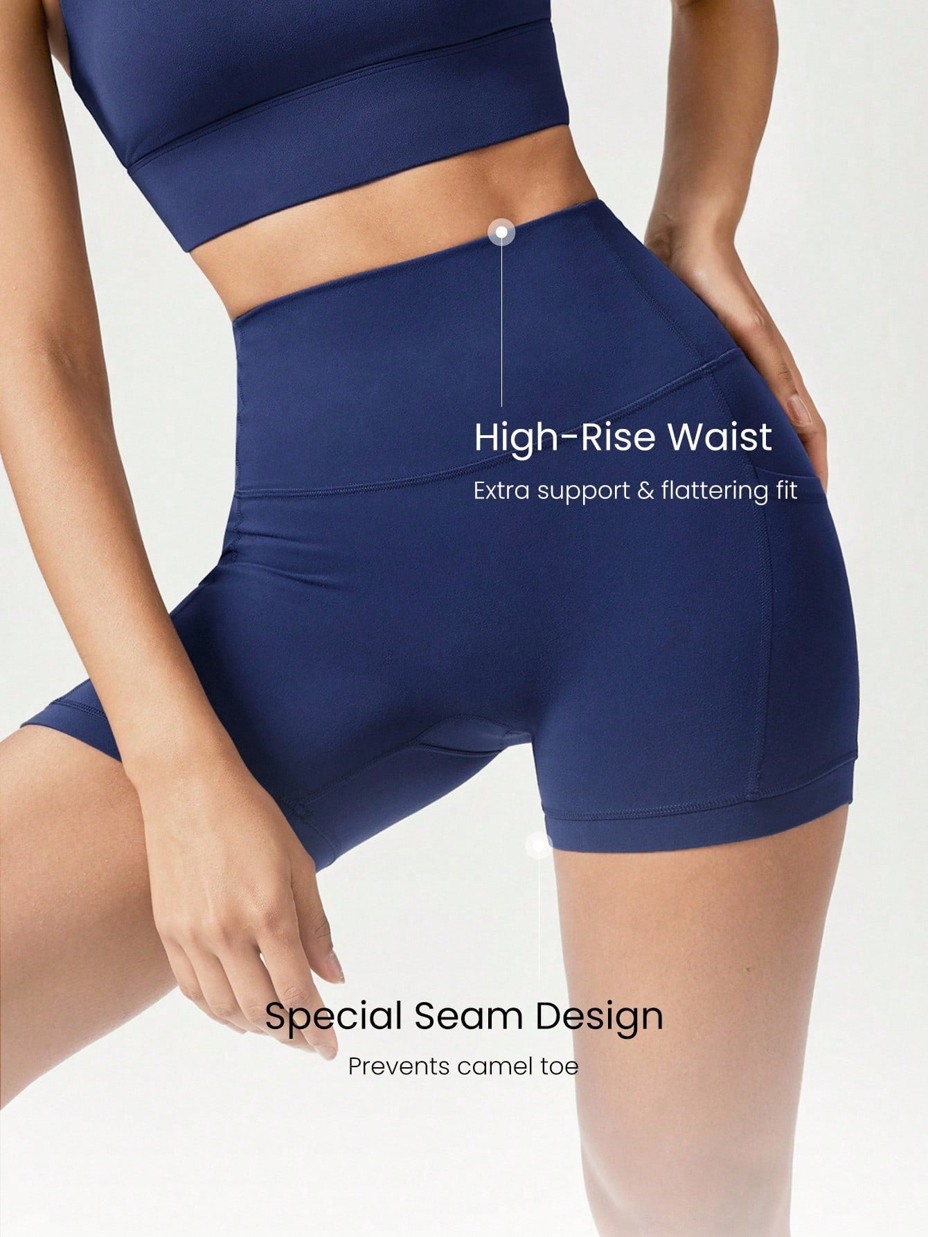 Clean & Direct (Best for general use)  Women's 4.3" Anti-Slip Pocket Bike Shorts - No Front Seam
