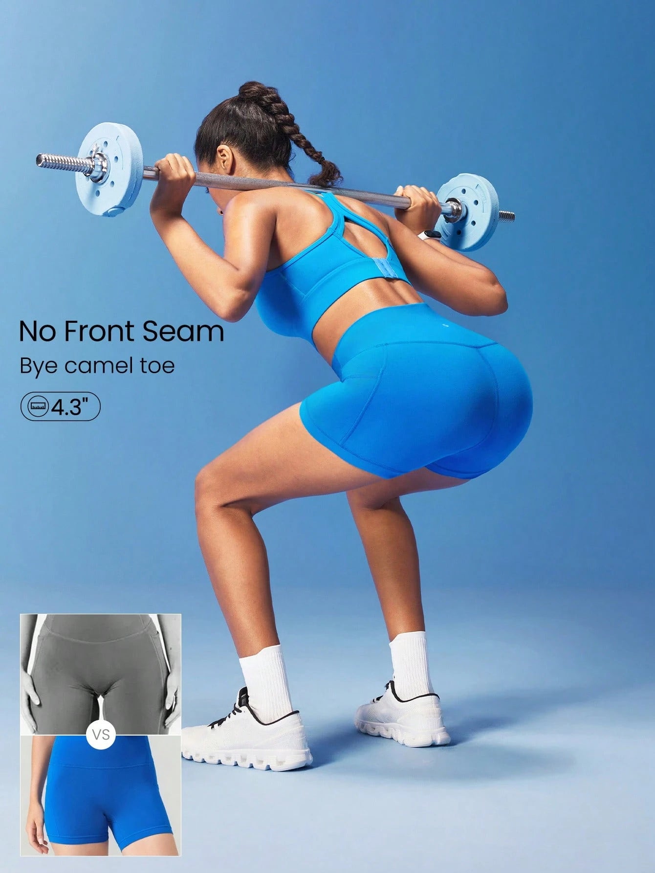Clean & Direct (Best for general use)  Women's 4.3" Anti-Slip Pocket Bike Shorts - No Front Seam