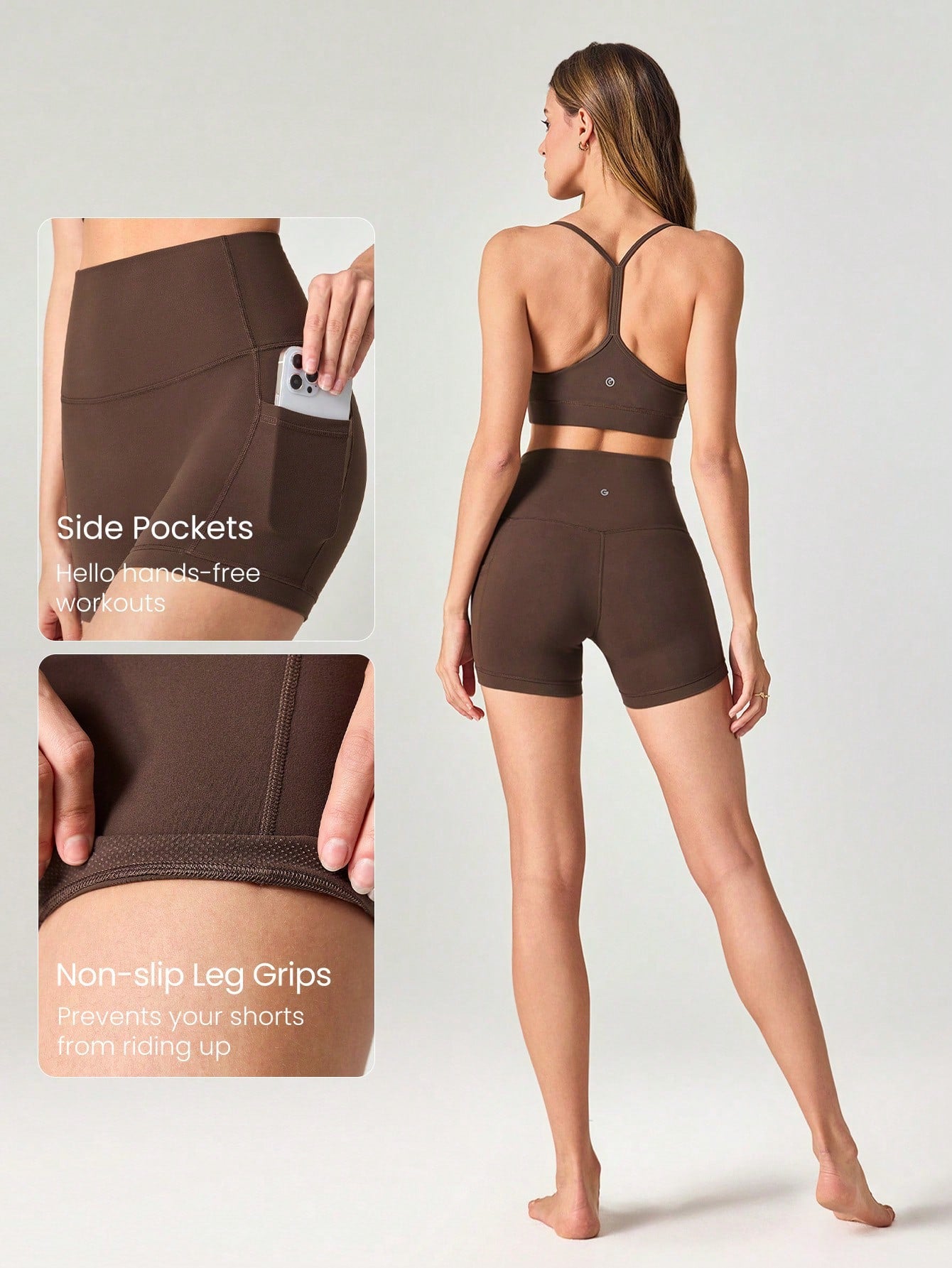 Clean & Direct (Best for general use)  Women's 4.3" Anti-Slip Pocket Bike Shorts - No Front Seam