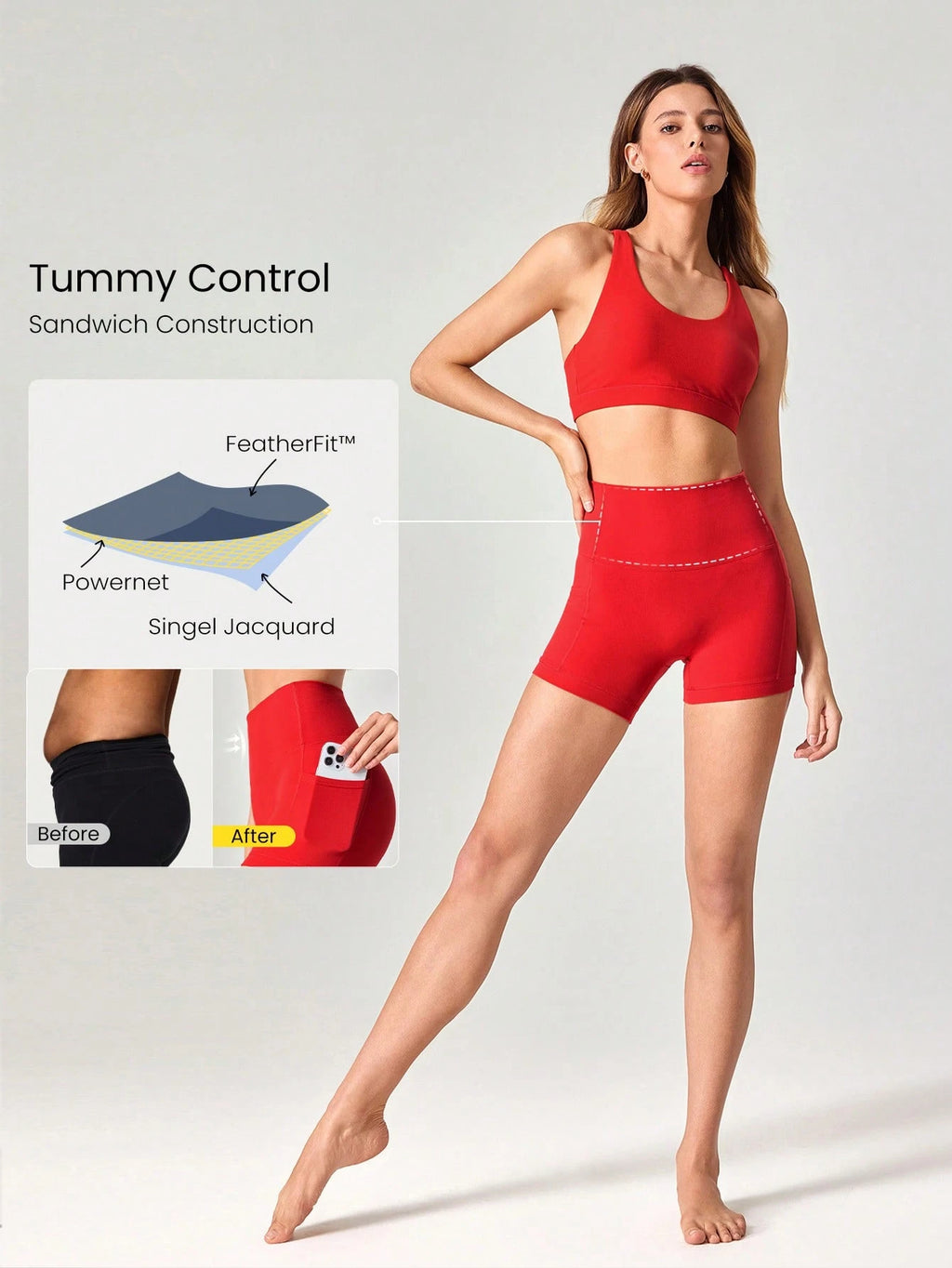 Clean & Direct (Best for general use)  Women's 4.3" Anti-Slip Pocket Bike Shorts - No Front Seam