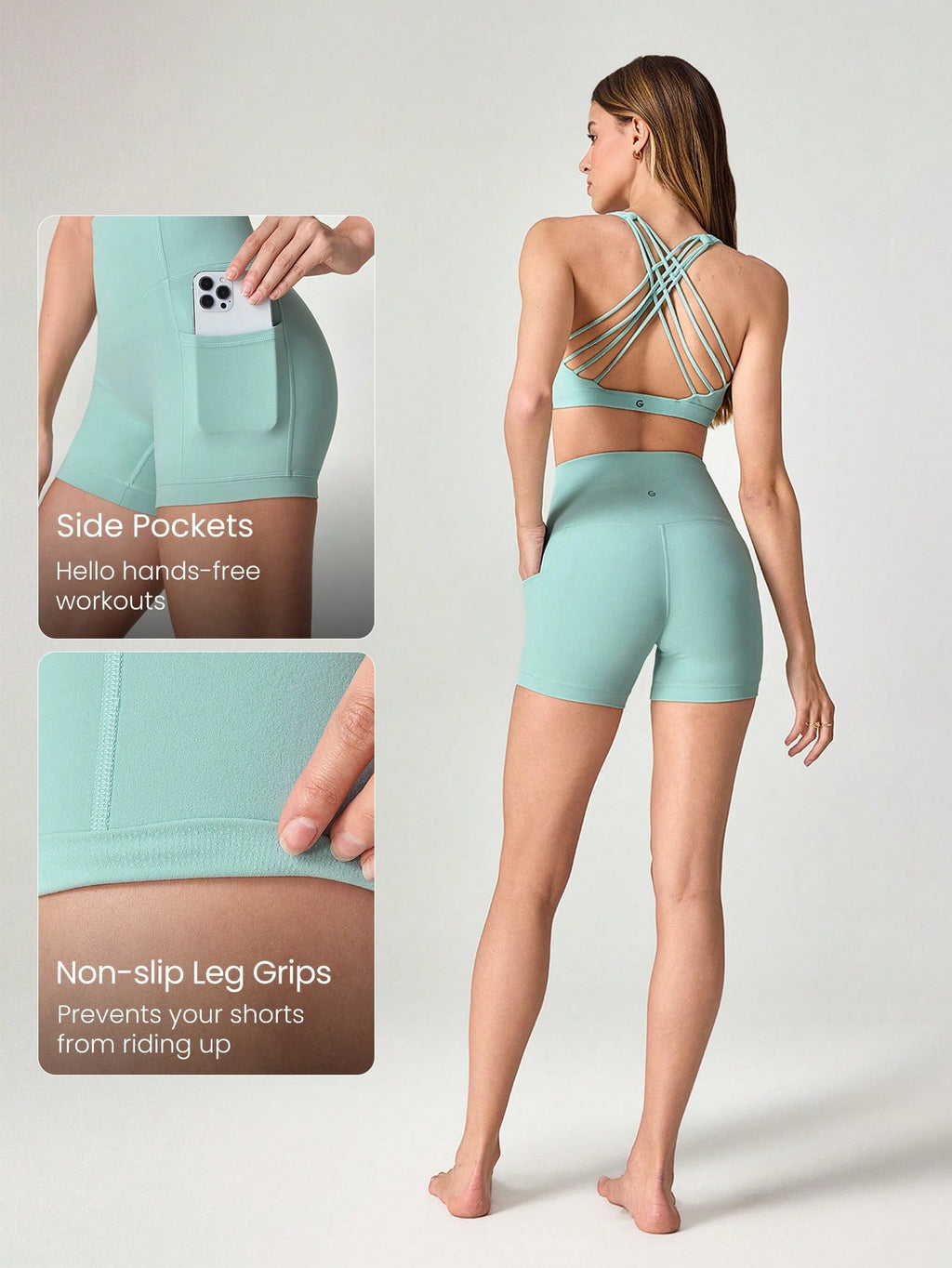 Clean & Direct (Best for general use)  Women's 4.3" Anti-Slip Pocket Bike Shorts - No Front Seam