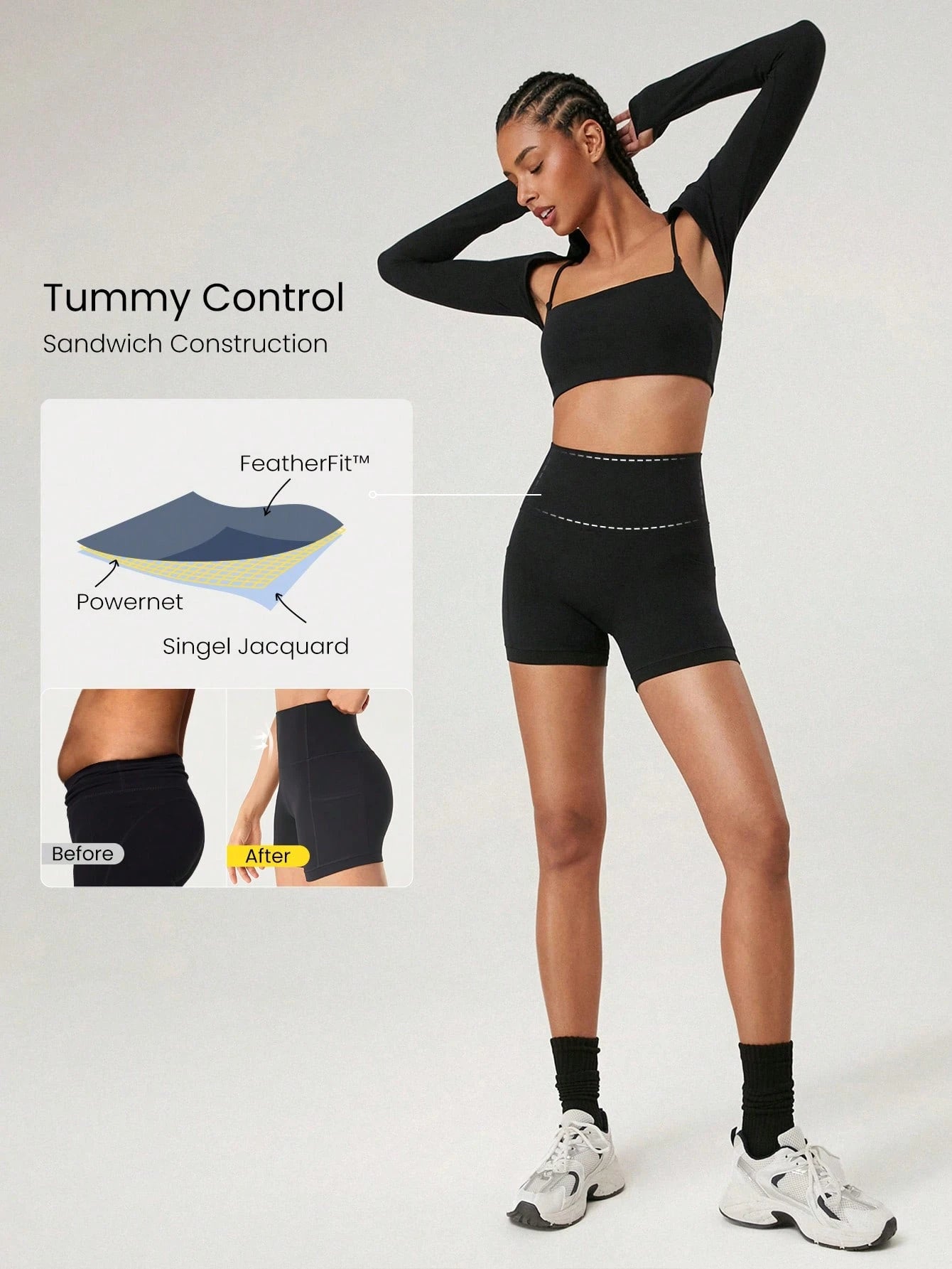 Clean & Direct (Best for general use)  Women's 4.3" Anti-Slip Pocket Bike Shorts - No Front Seam