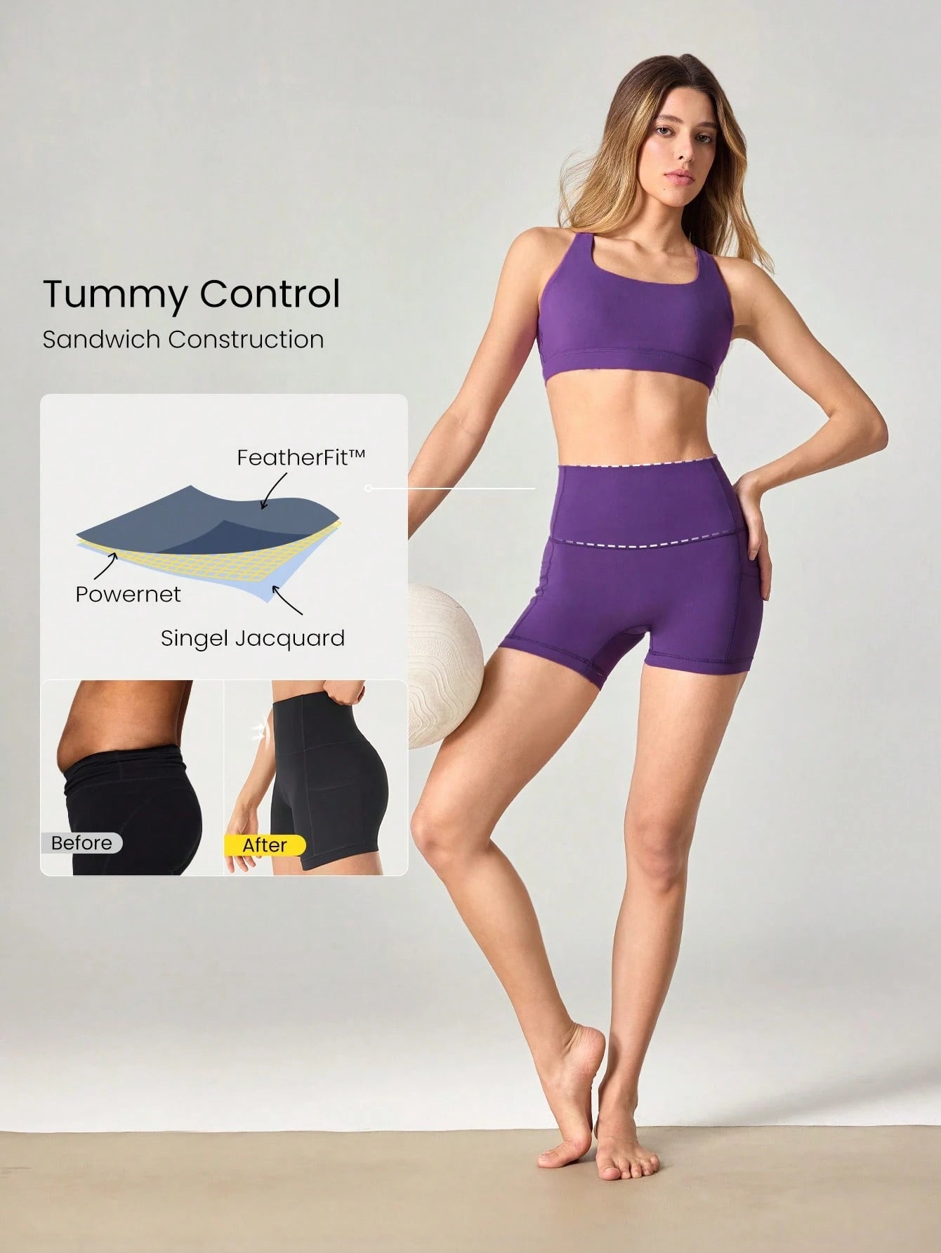 Clean & Direct (Best for general use)  Women's 4.3" Anti-Slip Pocket Bike Shorts - No Front Seam