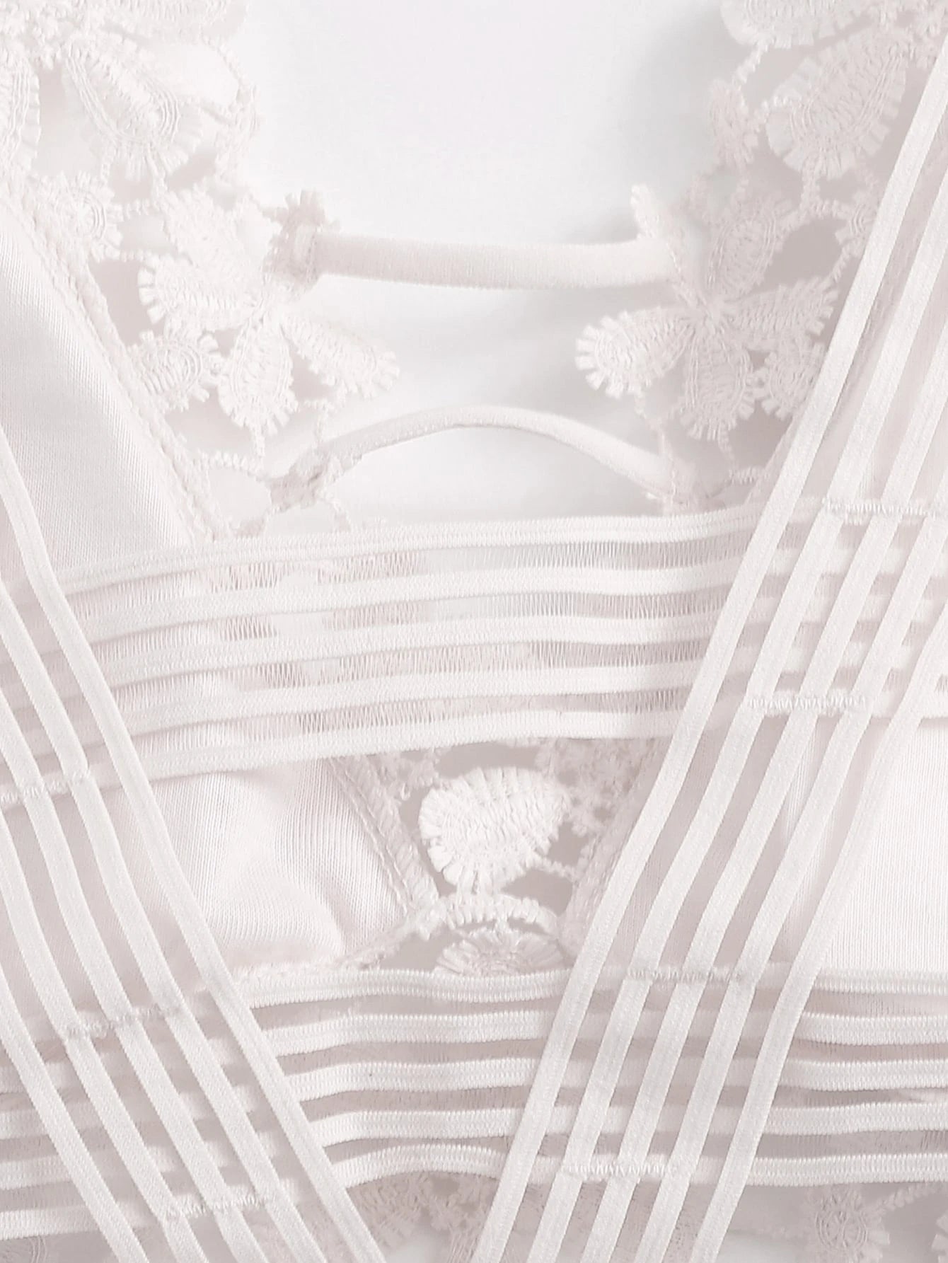 Women’s Guipure Lace Longline Bralette – Elegant Sheer Lingerie Top