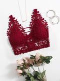 Women’s Guipure Lace Longline Bralette – Elegant Sheer Lingerie Top