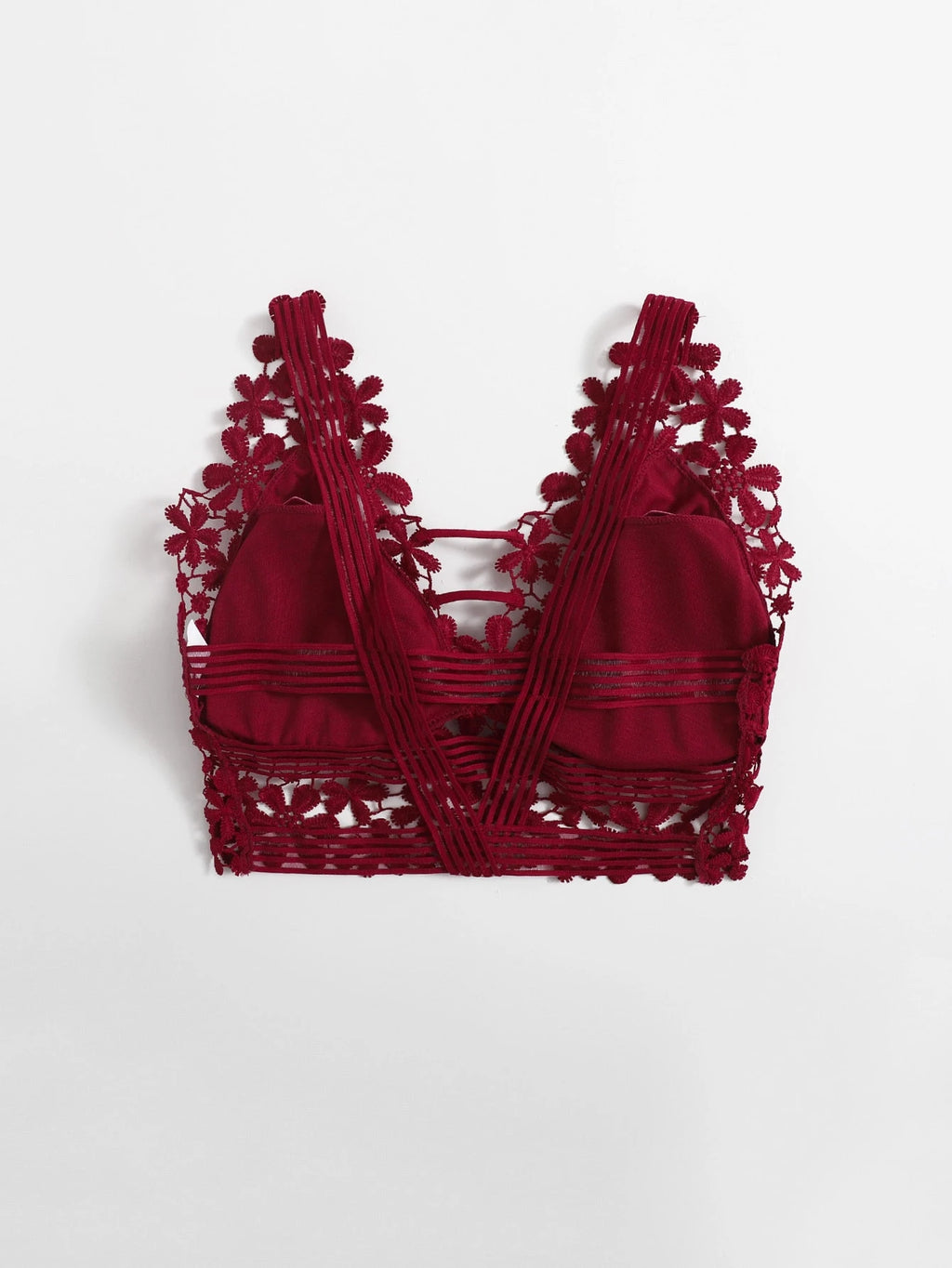 Women’s Guipure Lace Longline Bralette – Elegant Sheer Lingerie Top