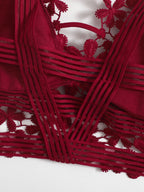 Women’s Guipure Lace Longline Bralette – Elegant Sheer Lingerie Top
