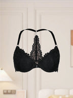 Women's Front Closure Lace Underwire Bra | U-Back Lift & Shape Comfortable Everyday Bra