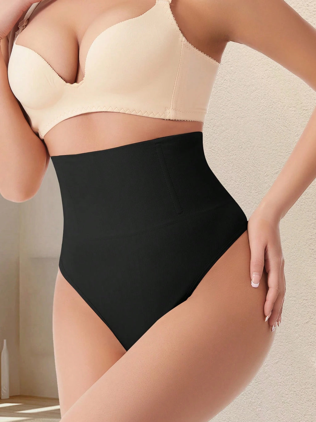 High Waist Seamless Thong Panty | Tummy Control Shapewear | Waist Slimming Shaping Briefs