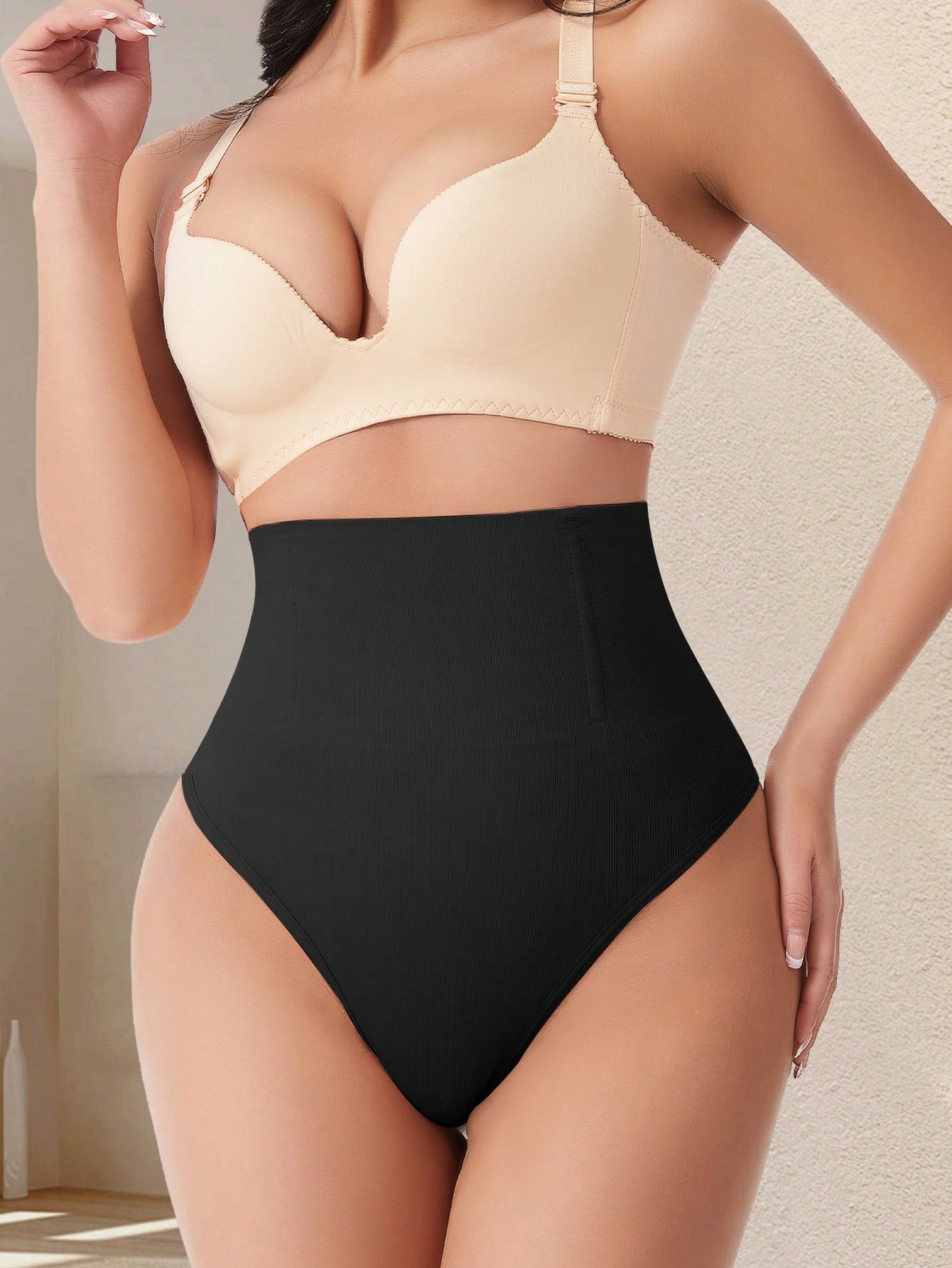 High Waist Seamless Thong Panty | Tummy Control Shapewear | Waist Slimming Shaping Briefs