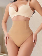 High Waist Seamless Thong Panty | Tummy Control Shapewear | Waist Slimming Shaping Briefs