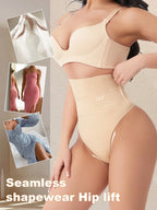 High Waist Seamless Thong Panty | Tummy Control Shapewear | Waist Slimming Shaping Briefs