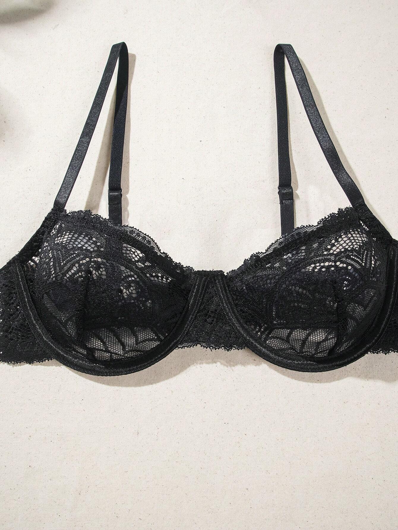 Women’s Lace Underwire Bra – Sexy Sheer Lingerie Support Bra