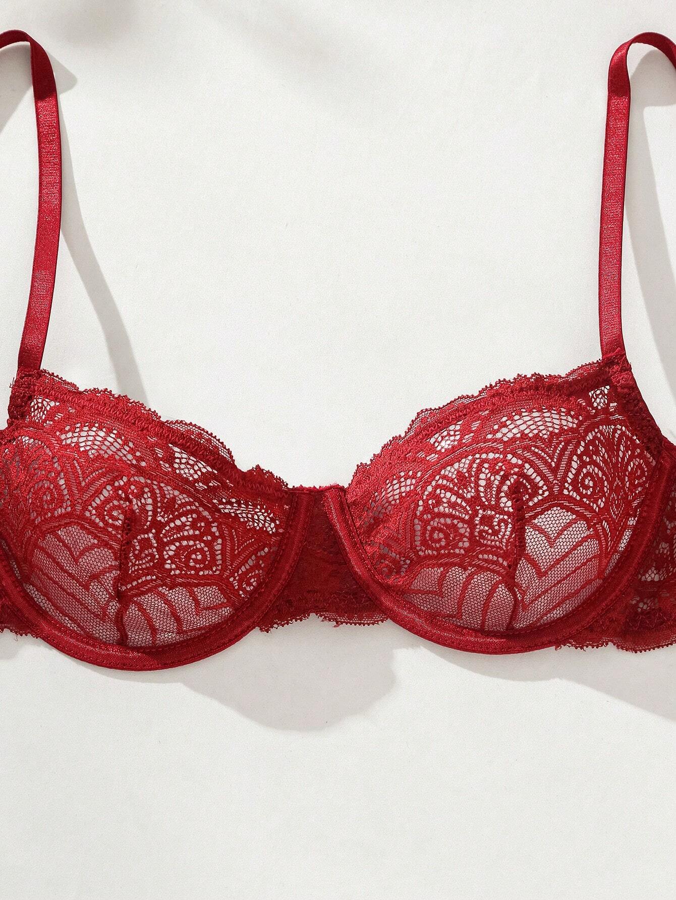 Women’s Lace Underwire Bra – Sexy Sheer Lingerie Support Bra