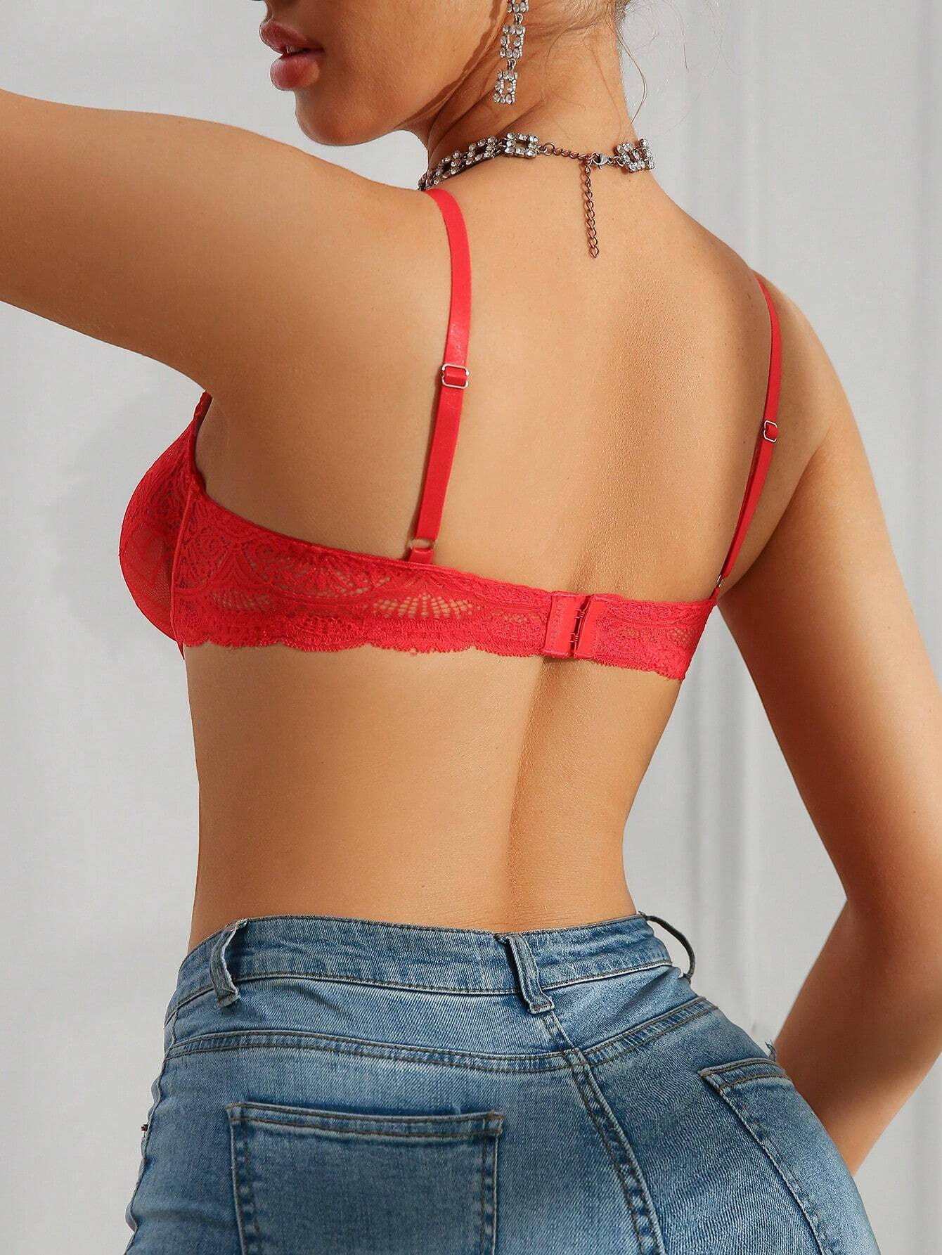 Women’s Lace Underwire Bra – Sexy Sheer Lingerie Support Bra