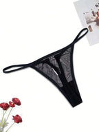 Lace Cartoon Print Thong Panties | Breathable Soft Fit | Lightweight Everyday Going-Out Underwear