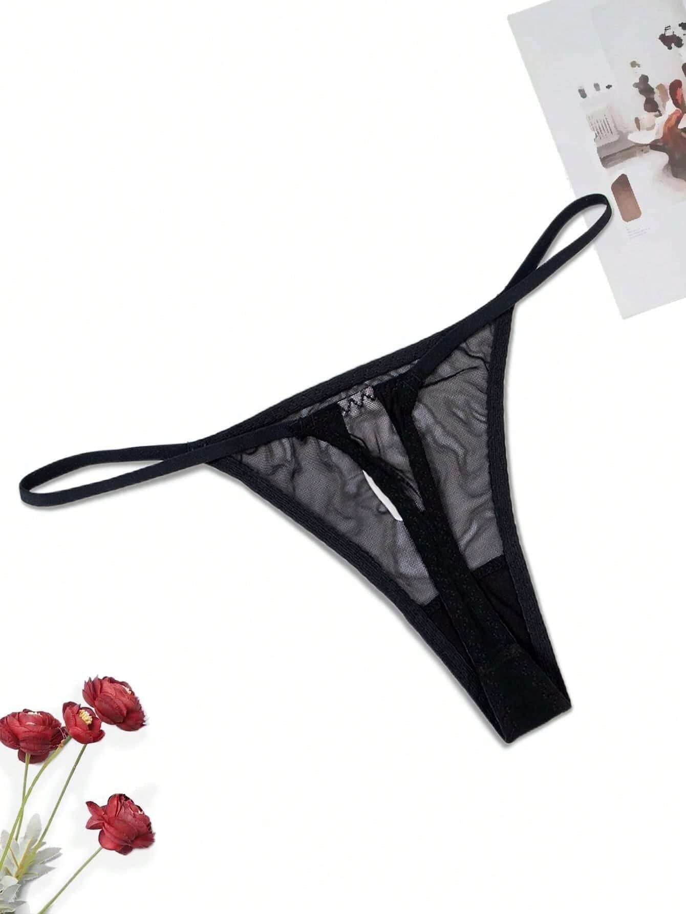 Lace Cartoon Print Thong Panties | Breathable Soft Fit | Lightweight Everyday Going-Out Underwear