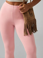 High-Waist Compression Capri Leggings – Premium Stretch Knit Workout Pants